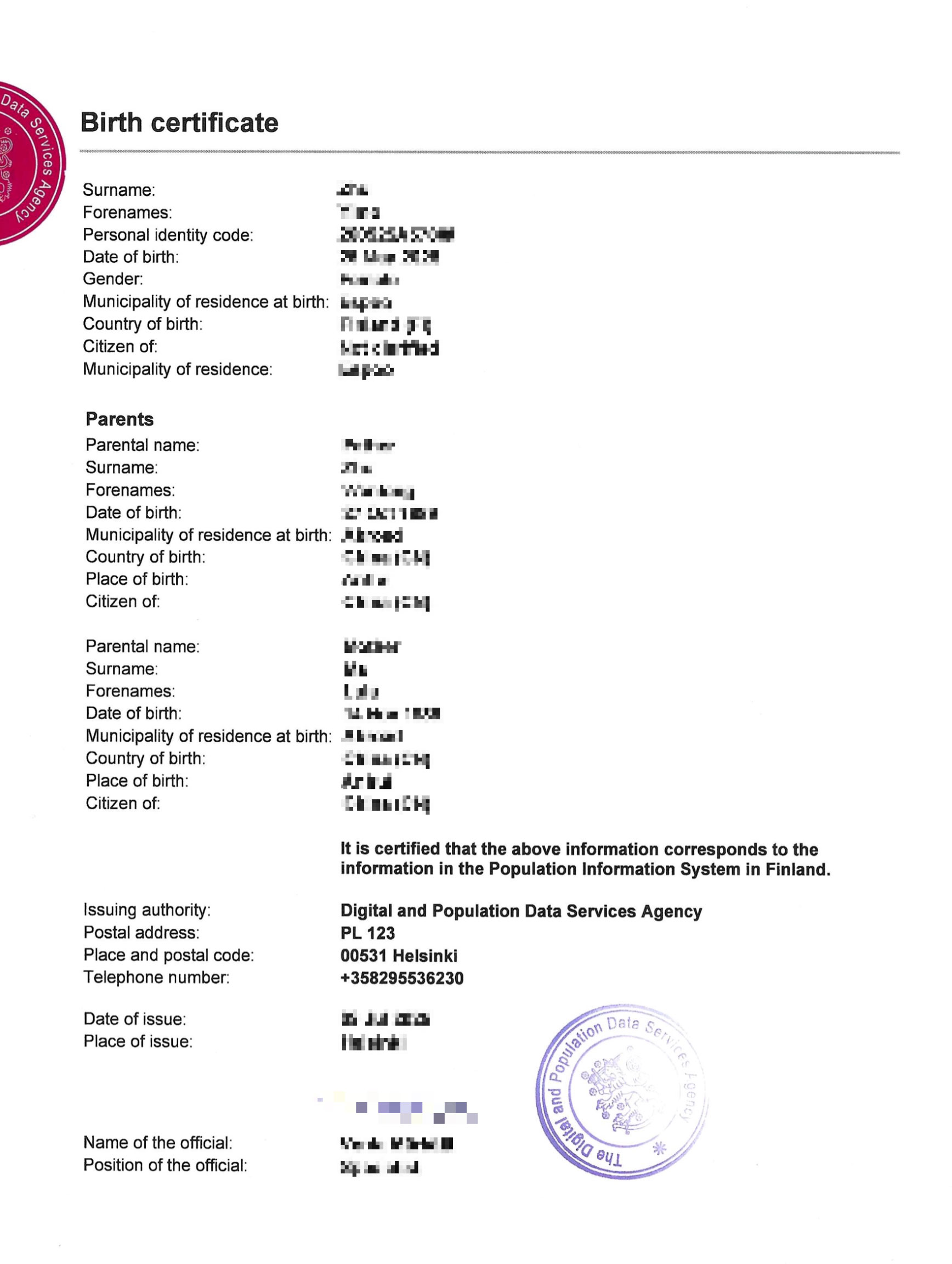 Birth Certificate