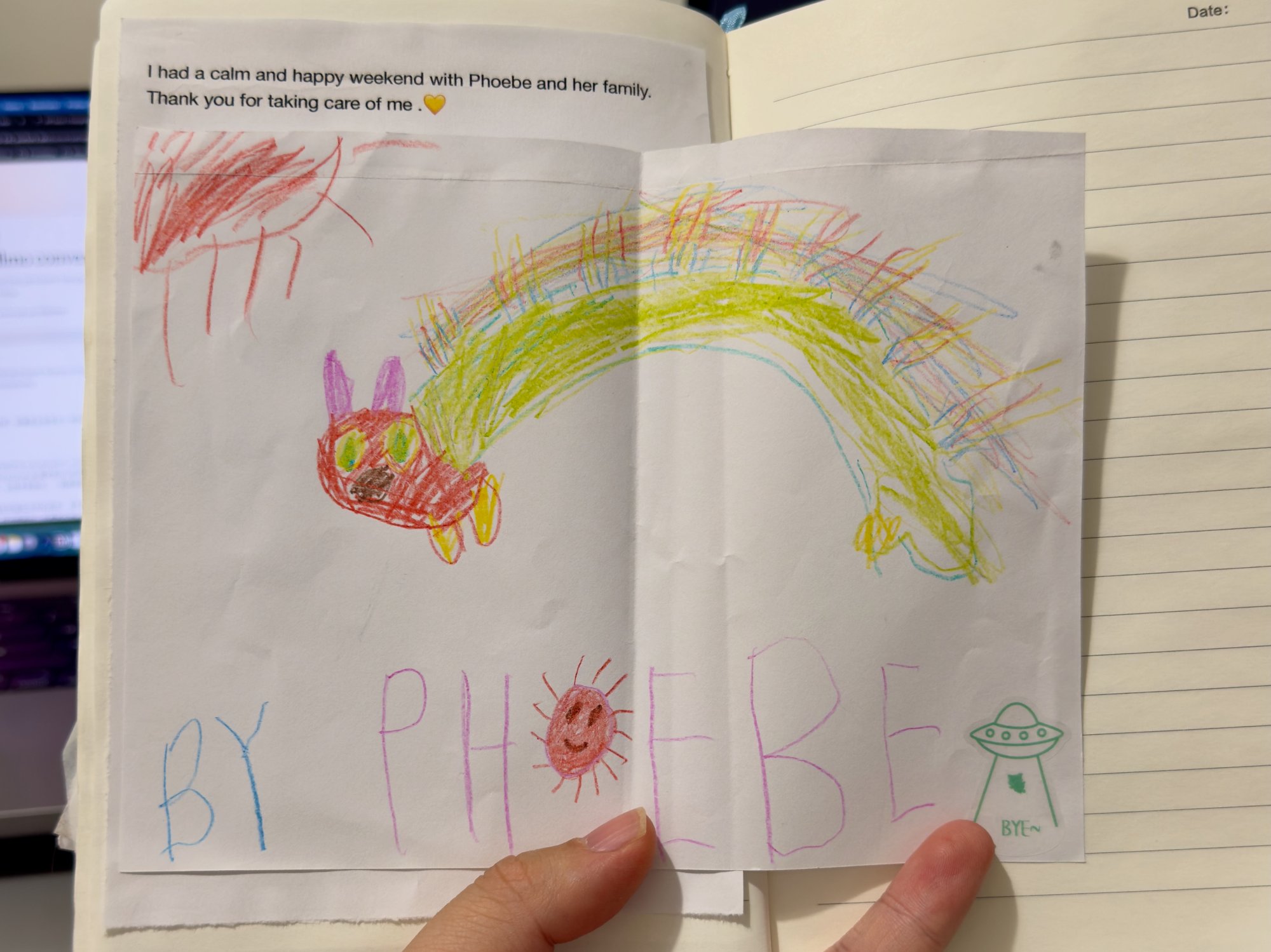 🎨 Phoebe’s drawing of the caterpillar