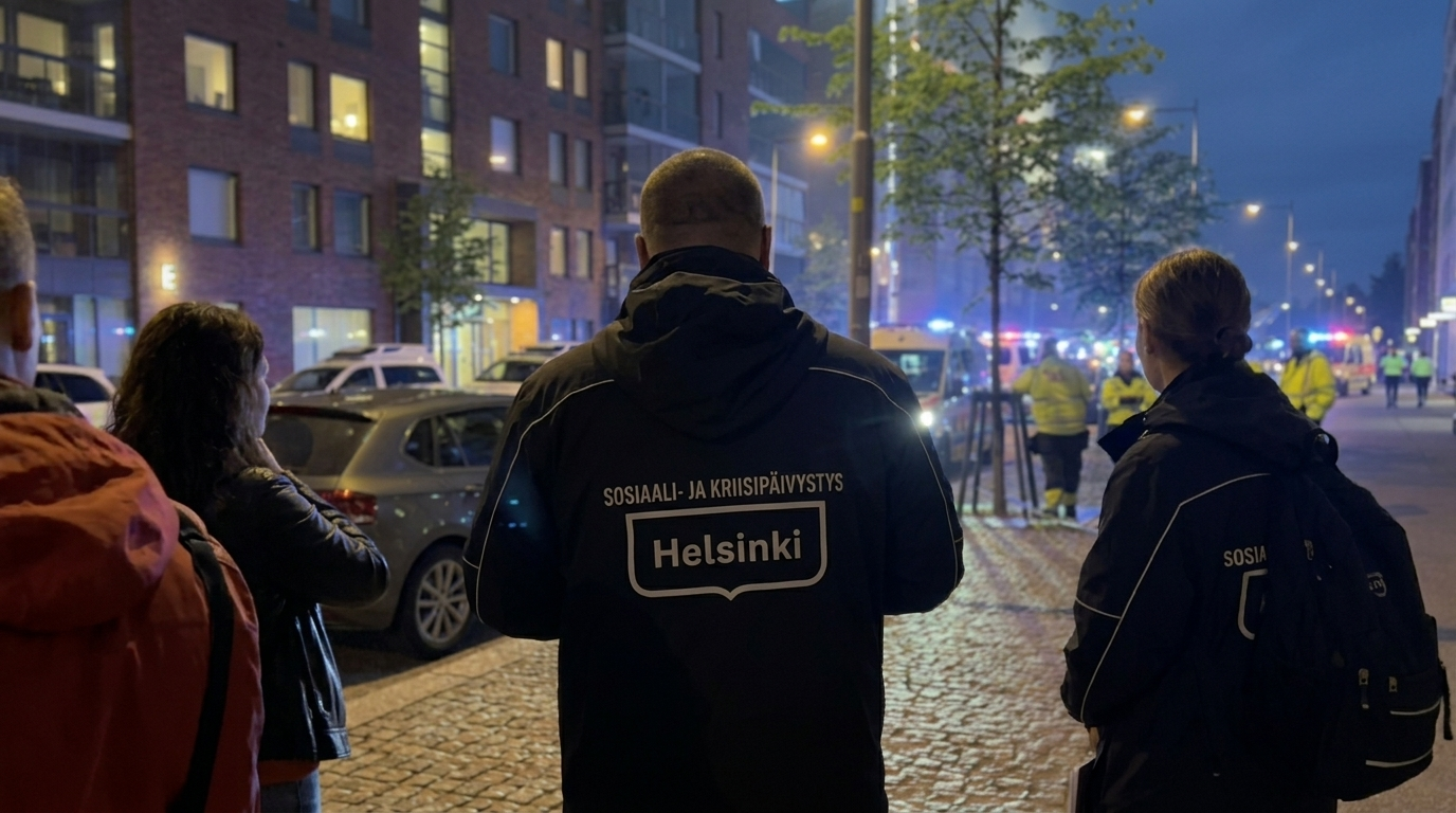 Sosiaali- ja kriisipäivystys social and crisis support workers at the scene